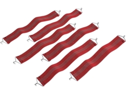 Cintos de segurança para cadeiras de trabalho, pacote com 6 unidades, em tecido vermelho com gancho.