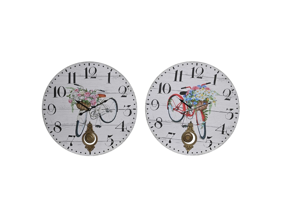 Relógio De Parede DKD HOME DECOR Metal Multicolorido (2 Unidades - 58x4x58cm)