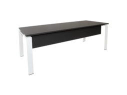 Mesa-Mesa com Saia. Estrutura metálica aberta branca. 180x80cm. Cinza. OFILIKE