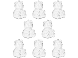 Caixas Transparentes Para Doces Em Formato De Urso Da Healvian, 8 Unidades, 7cm De Tamanho, Ideais Para Festas E