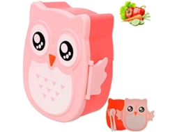 Bento Box De Coruja Com Colher E Garfo, 2 Compartimentos Anti-vazamento, Material Pp Sem Bpa Para Crianças E Escritório