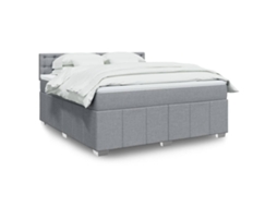 Vidaxl Cama Com Molas/colchão 180x200 Cm Tecido Cinzento-claro