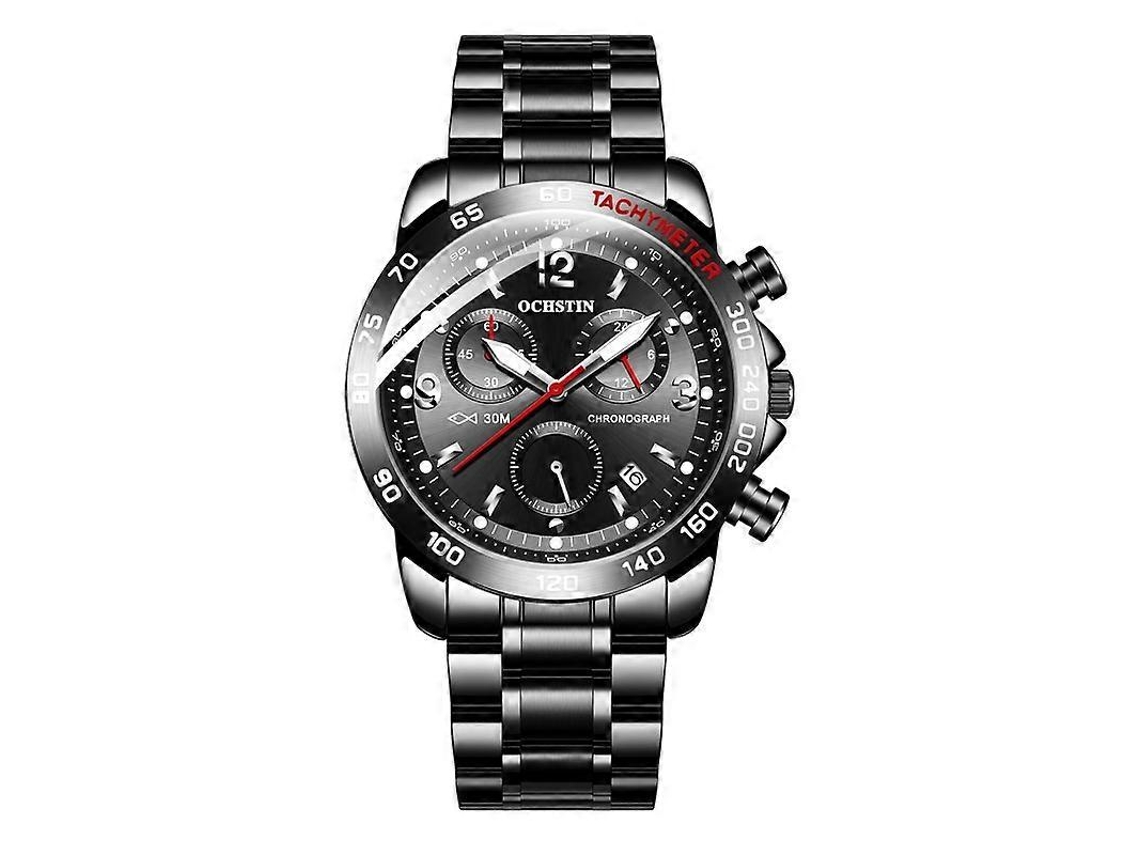 Relógio Masculino Multifuncional Ochstin 6123b Com Movimento De Quartzo, À Prova D'água E Com Pulseira De Aço Luminosa.