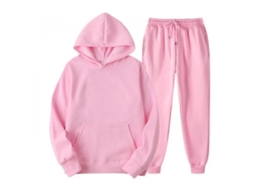 2026 conjunto de Sudadera Con Capucha para Hombre Casual de Color Sólido Manga Larga Rcu M Rosa