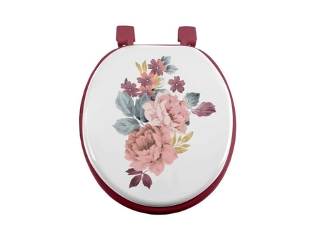 Assento sanitário - DOUCEUR DINTERIEUR - Pasadena - Branco e rosa - MDF - Universal