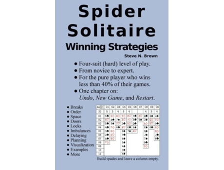 Livro Spider Solitaire Winning Strategies de Steve N Brown (Inglês)