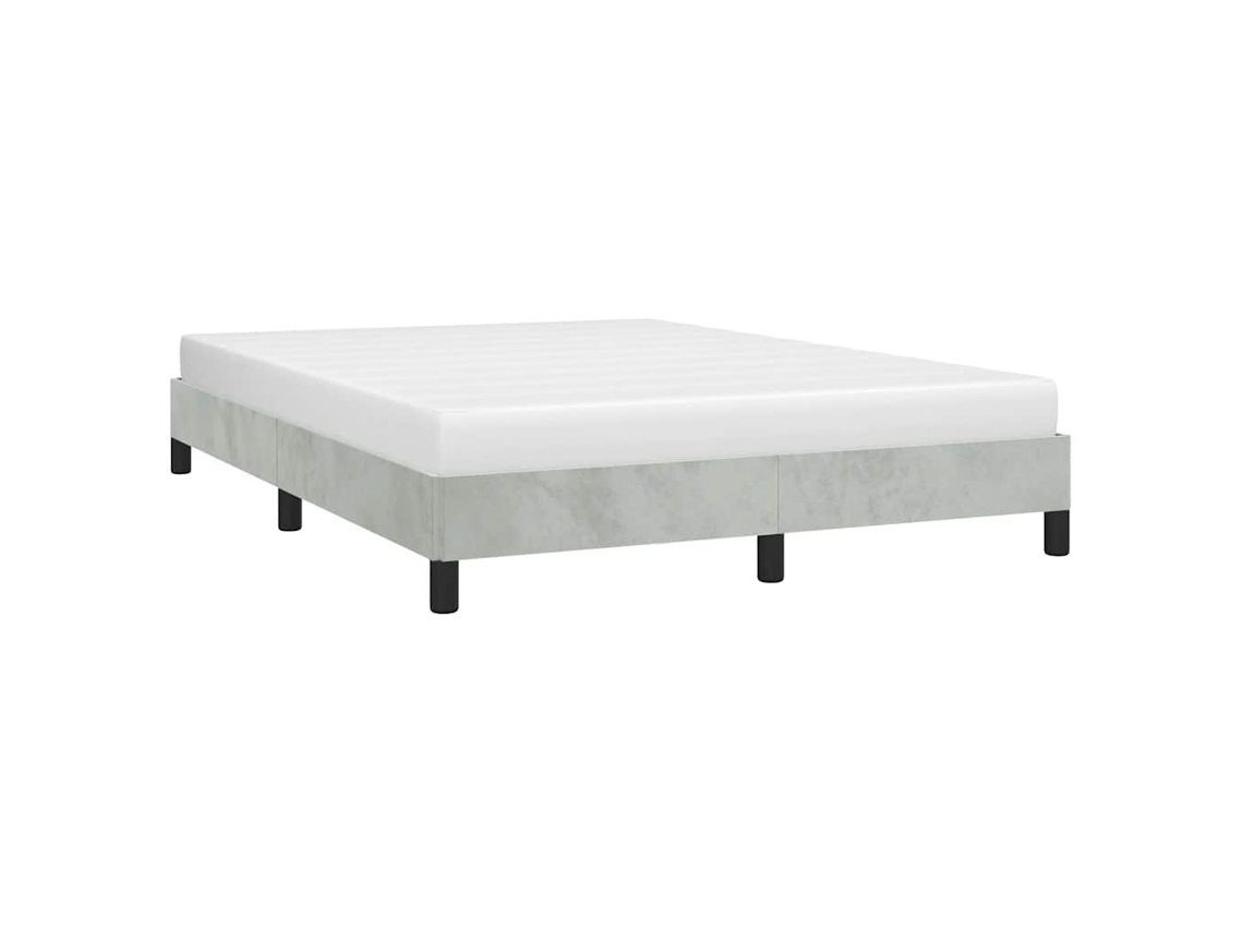 Vidaxl Estrutura De Cama Sem Colchão, Cinza Claro, 152x203 Cm, Tamanho Queen, Veludo