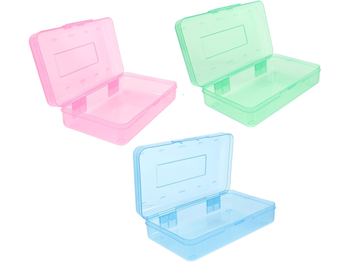 3 Peças Estojo De Lápis Transparente Empilhável.