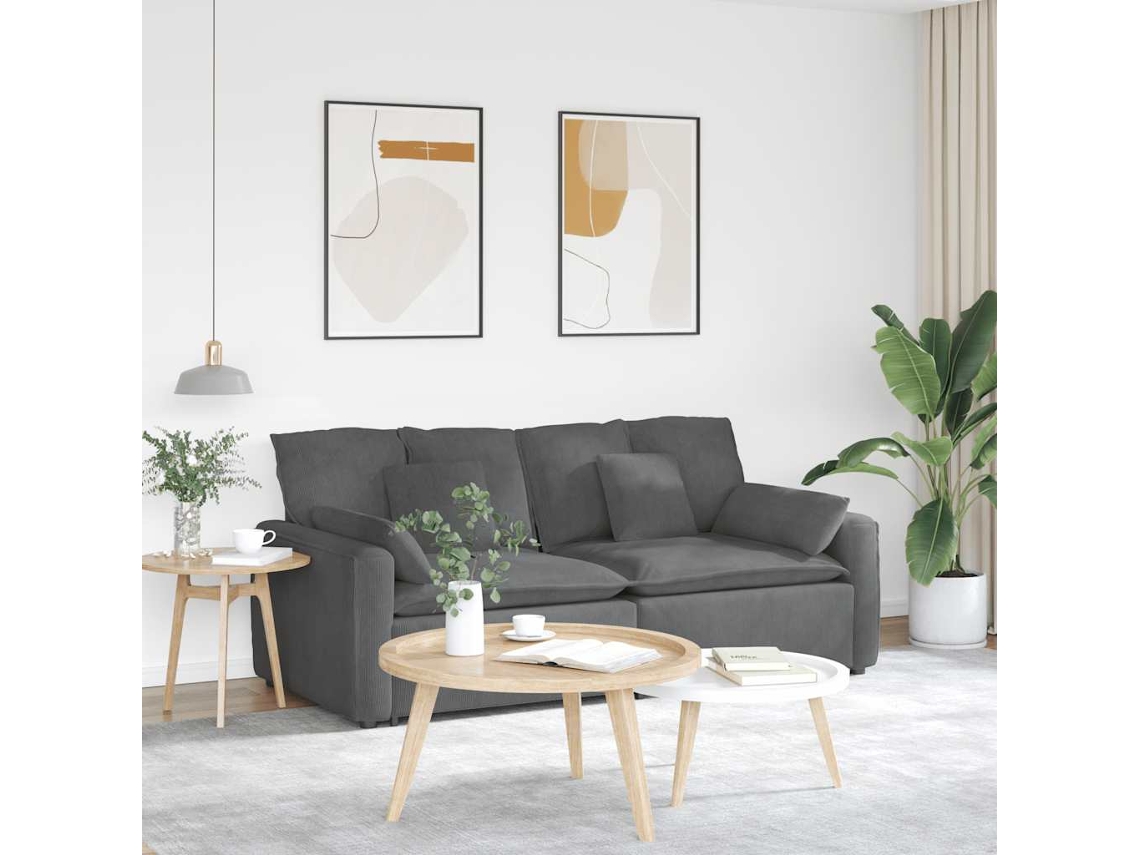 Vidaxl Sofá Modular Com Almofadas Cinzento-escuro