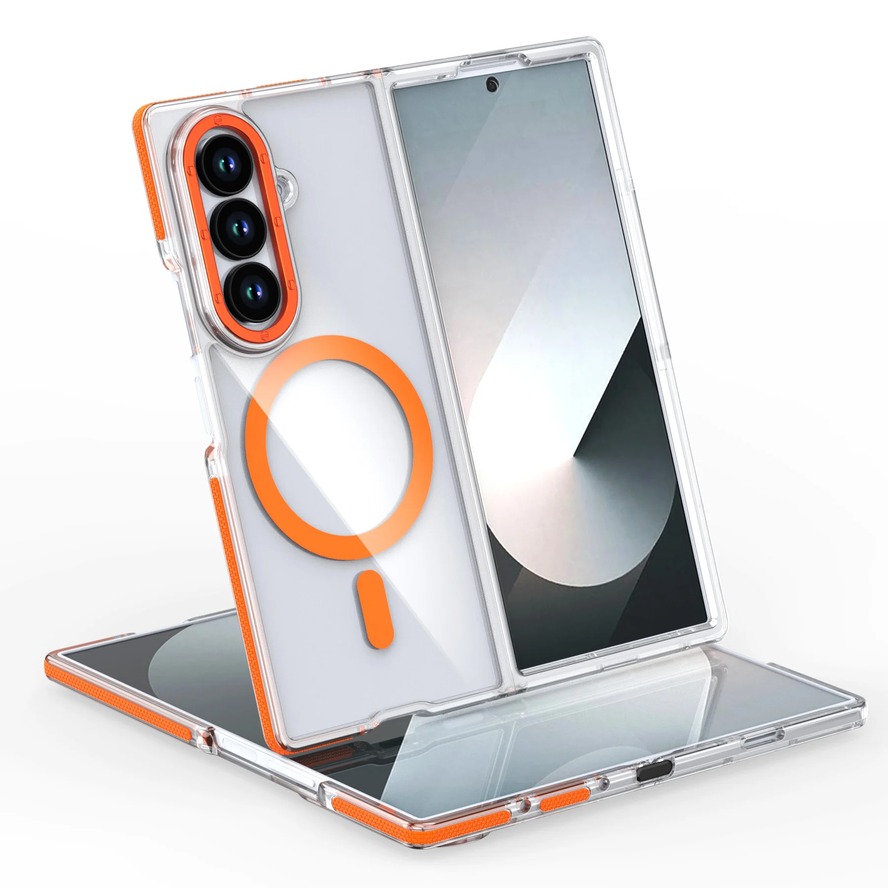 (laranja, Galaxy Z Fold7) Capa Magnética Ultrafina, Capa Rígida Transparente Hd À Prova De Choque