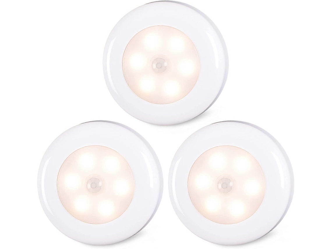 Omni lâmpadas de Sensor de Movimento Interno com Luz Suave e Instalação Fácil (luz Quente, Pacote de 3)