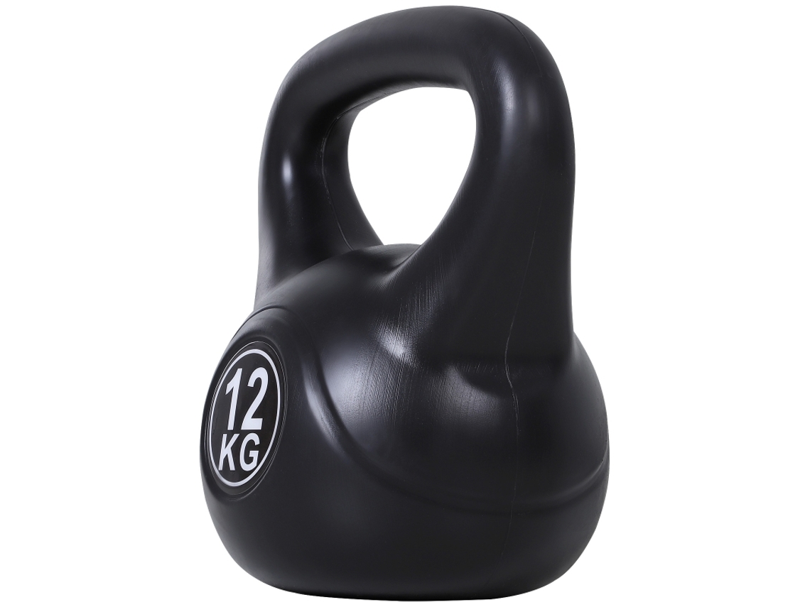 Kettlebell Kettlebell 12 Kg De Peso Com Halteres Preto Com Areia Para Iniciantes Cs