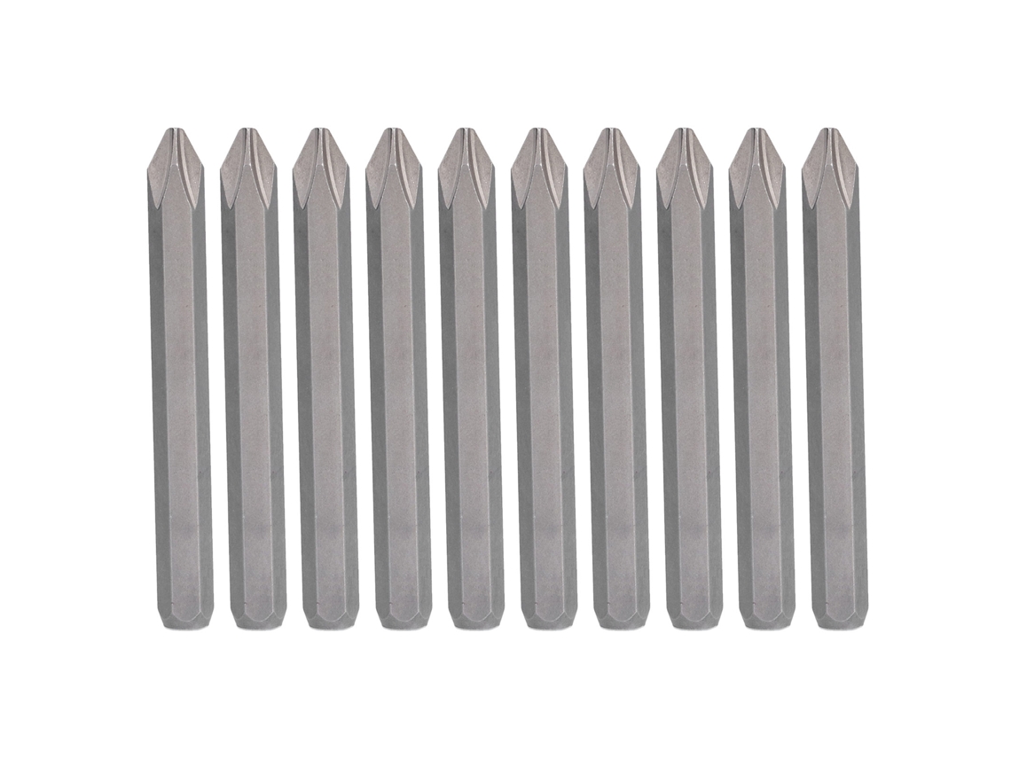 10 Pontas de Chave Philips Magnéticas Aço S2 com Haste Hexagonal 5/16in para Suprimentos Industriais | S/MARCA