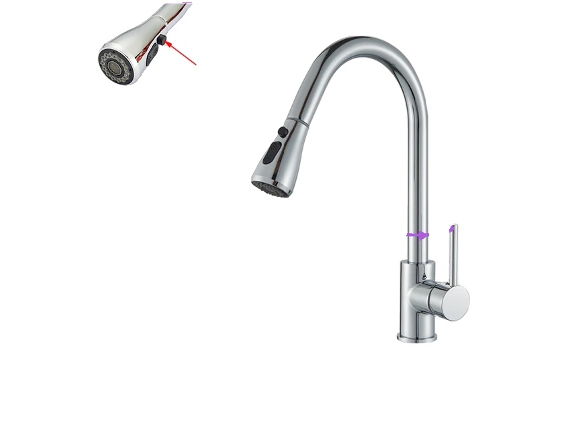 Torneira De Cozinha, Tecnologia De Sensor, Acabamento Preto Fosco, Chrome B Oem