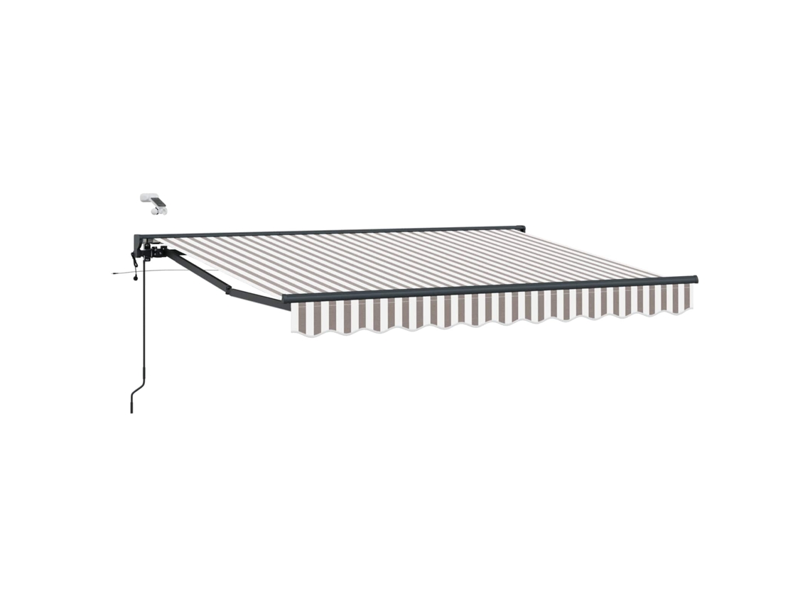 Vidaxl Toldo Retrátil Elétrico Cinza Claro E Branco 3 X 2,5 M