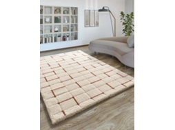 Tapete Interior Shaggy Geométrico - Atticgo - Brenda Branco 60x120 Cm