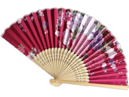 Leque dobrável de bambu vintage para o verão, com flores, ideal para dança chinesa, casamentos e festas. Perfeito para presentear.