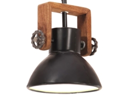 Vidaxl Candeeiro Suspenso Industrial Redondo 25 W 19 Cm E27 Preto