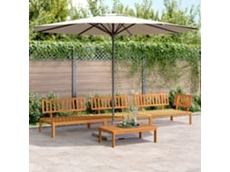 4 Pcs Conjunto De Móveis De Paletes P/ Jardim Acácia Maciça Dkd Home Decor