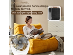 Ventilador Solar Portátil 6w Painel Monocristalino Recarregador