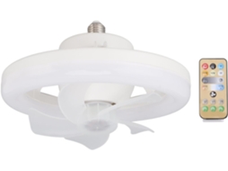 Ventilador De Teto Com Lâmpada Led E27, Rotação 360°, 5 Pás, 48w,