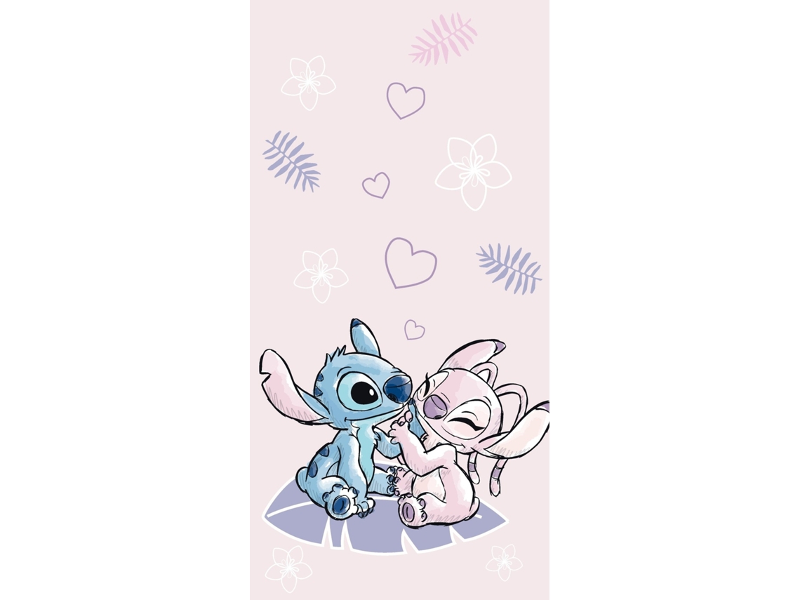Toalha de Banho Rosa Disney Lilo e Stitch, Toalha de Praia 70x140 Cm BRILVIBERA