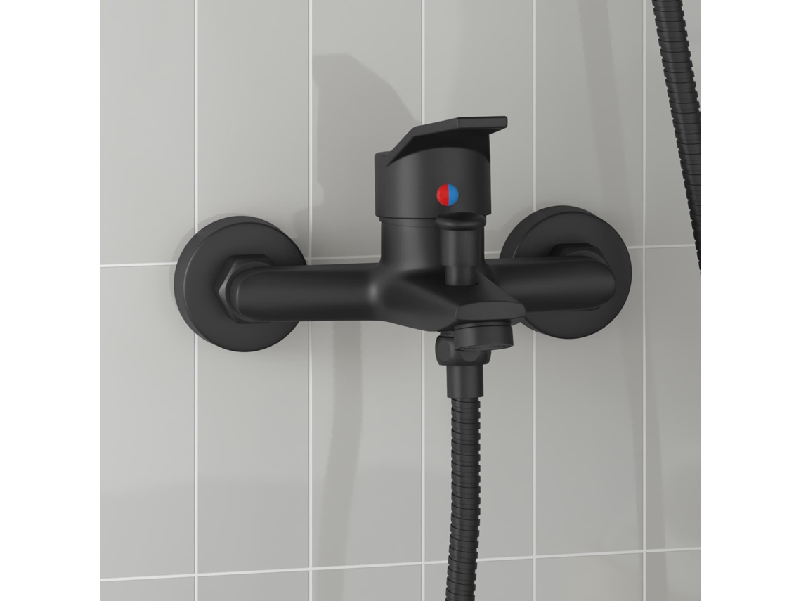 Vidaxl Torneira De Misturador De Chuveiro Preto G 1/2 Polegadas