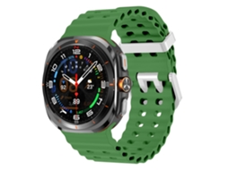 Pulseira Marine Para Samsung Galaxy Watch Ultra 2/1 47mm (2026/2025/2024), Silicone, Desportiva Verde Hexinyigjly