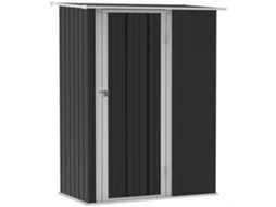 Galpão De Jardim Galpão De Jardim Com Porta Aço Externo Cinza Escuro 142 X 84 X 189 Cm-ht