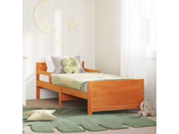 Vidaxl Estrutura Da Cama Marrom Cera 80 X 200 Cm Madeira Processada