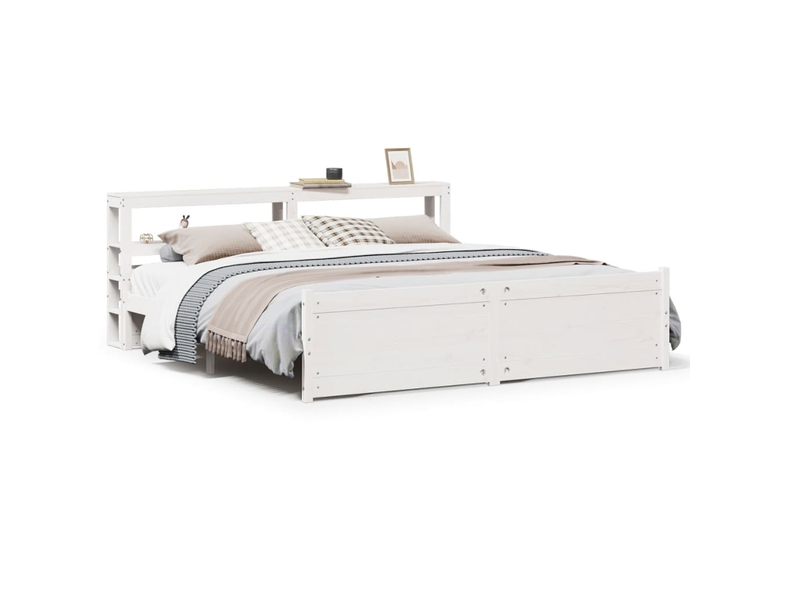 Bed Frame, Bed Frames Vidaxl Branco Madeira