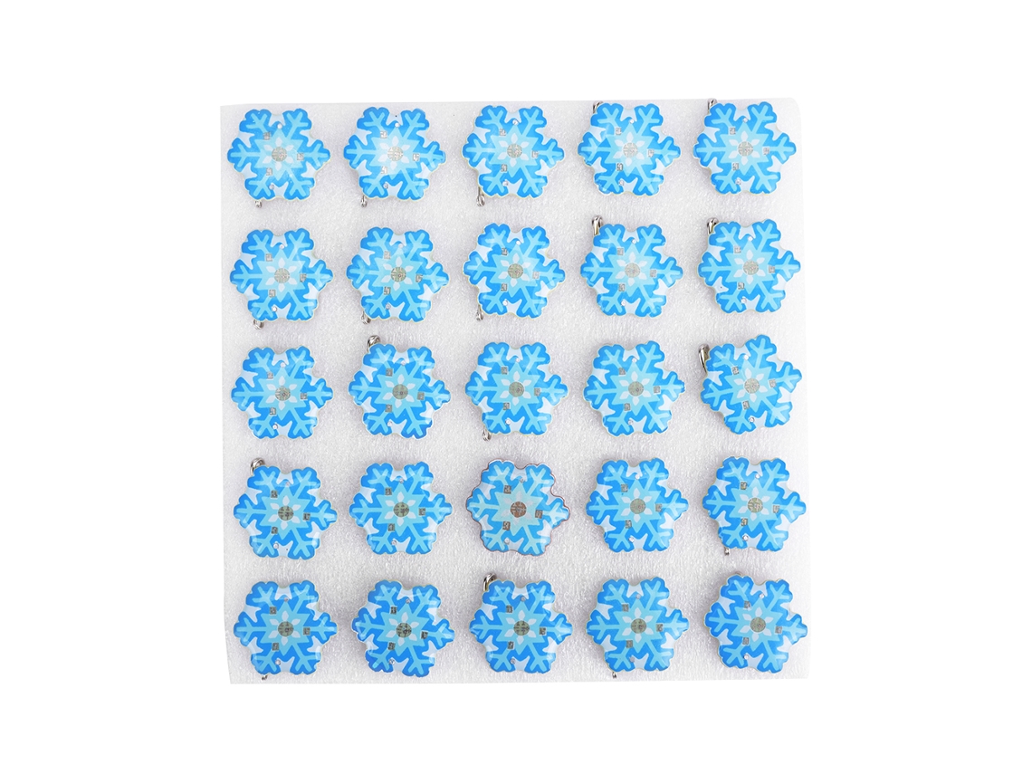 Laxiscreed Pack De 25 Broches De Floco De Neve Led Azul Para Decoração Natal E Eventos Festivos