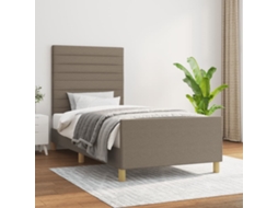 Vidaxl Estrutura de Cama Sem Colchão 90x190 Cm Tecido Cinzento