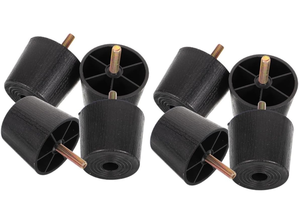 Elevadores De Móveis Pretos Com Rosca M8 50mm, Pacote Com 8 Peças