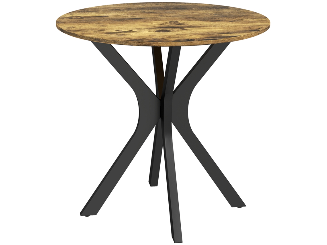 Mesa Redonda Marrom Ø78x75cm, Base Aranha, 2p.-mh
