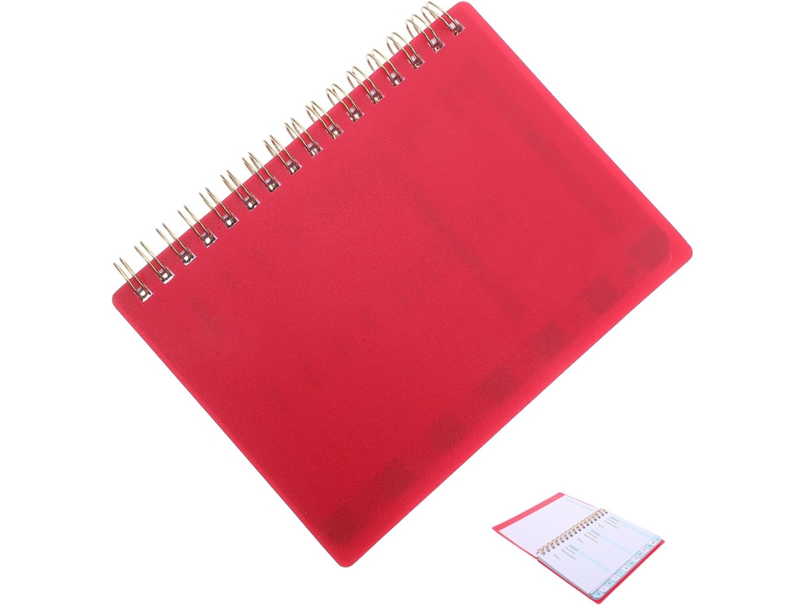 Caderno Espiral A6 Com Abas Alfabéticas, Organizador De Nomes De Usuário E Agenda Telefônica, Caderno Vermelho Em Pp Gokoco