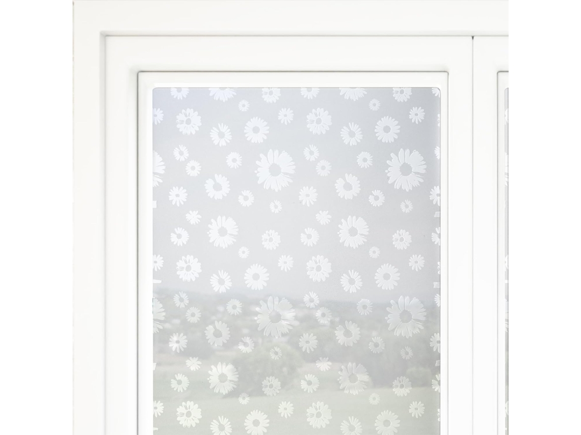 Película De Privacidade Para Janelas Vidro, Película Fosca Para Janelas, Estampa Floral, 45cm* 3m