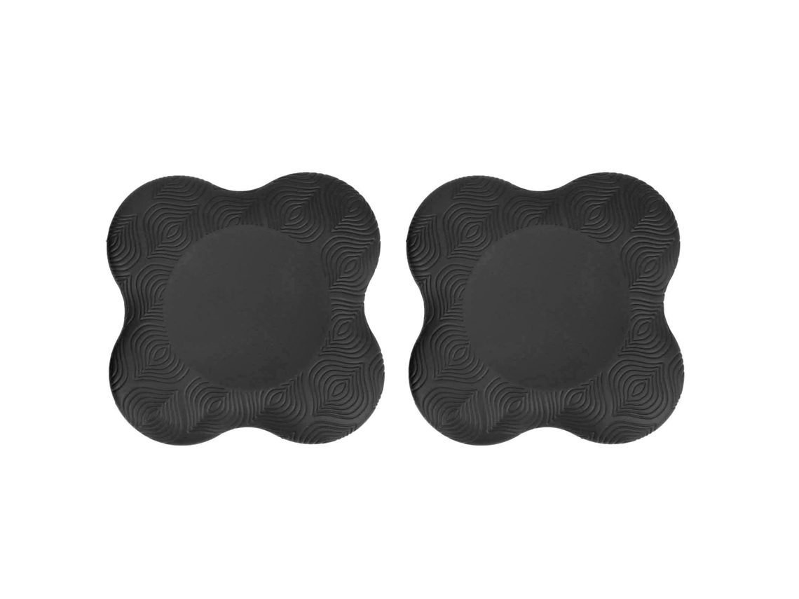 2pcs Colchões De Joelho Para Yoga Com Almofada Anti-derrubada Apoio Para Punho Cotovelo Treino Fitness Preto