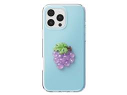 Capa Para Iphone 16 Pro Com Motivo Uva Em Relevo 3d E Borda Elevada