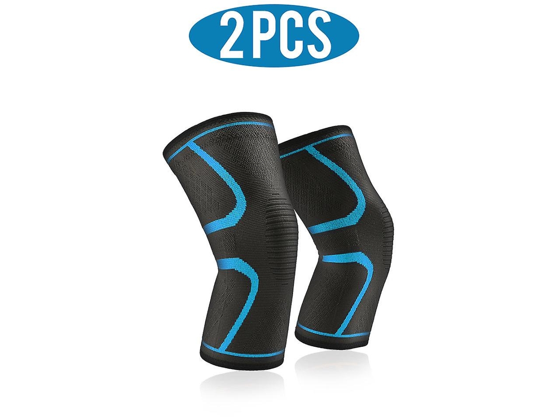 1/2 Peças Joelheiras De Suporte Para Artrite, Nylon, Esportes, Fitness, Compressão, Joelheiras, Corrida, 2 Peças, Azul Aquaforge