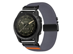 Bracelete para Garmin nylon elástico com trama diagonal e fivela de paraquedas cinza espacial XIAOMOYU