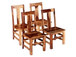 Vidaxl Cadeiras De Jantar 4 Pcs Madeira Maciça