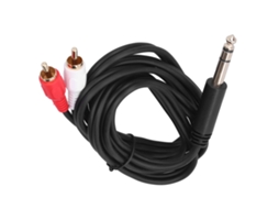Cabo De Áudio Conversão 6.35mm Para Dual Rca Estéreo
