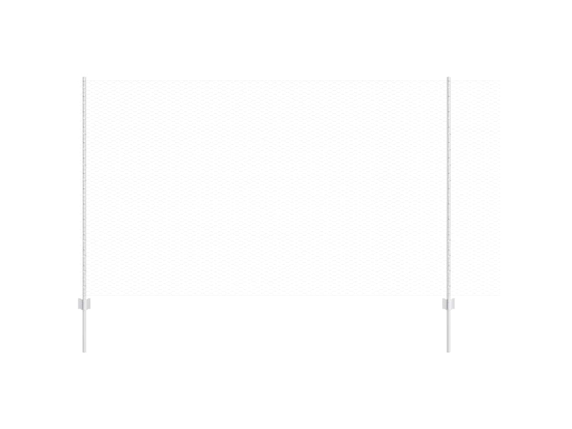 Conjunto 1 Painel De Cerca Vidaxl Prateado Aço (25 X 1,4 M)