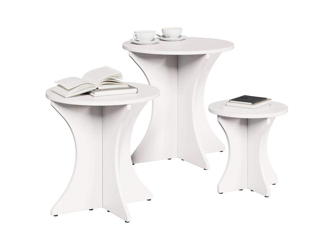 Mesa de Centro 3 Pcs Branco MAISON EXCLUSIVE