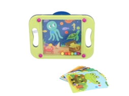 Ats juego de Perlas Plásticas Tablero de Rompecabezas Laberinto de Bolas Equilibrio Educatsivo Juguete Verde
