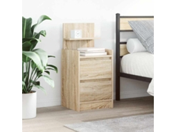 Vidaxl Mesa De Cabeceira Com 2 Gavetas 38x34x80 Cm Carvalho Sonoma