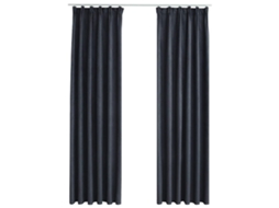 Maison Exclusive - Cortinas Blackout Com Ganchos 2 Pcs 140x175 Cm Antracite