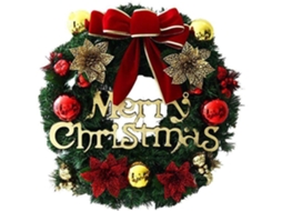 Guirlande De Avec Noeud Rouge Feliz Natal Para Porta De Entrada, Decoração De, Decoração De Interior, 50 Cm,