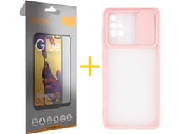 Capa + Película para Samsung Galaxy A71 ACCETEL Rosa-Creme